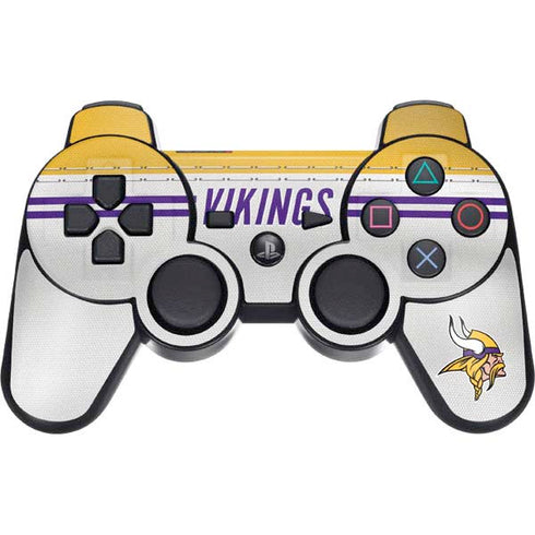 NFL Minnesota Vikings White Striped PS3 Dual Shock wireless controller Skin
