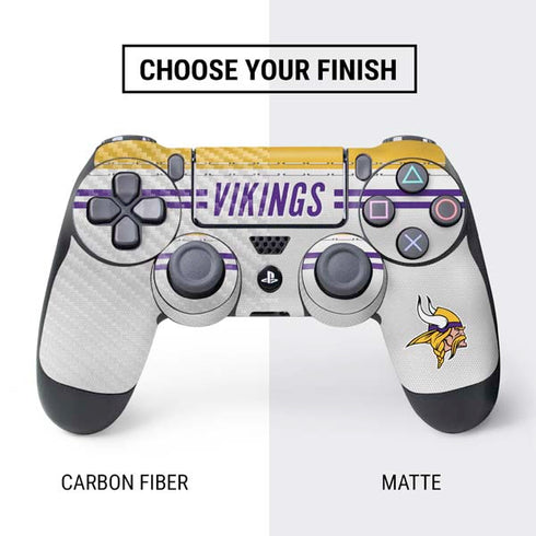 NFL Minnesota Vikings White Striped PS4 Controller Skin