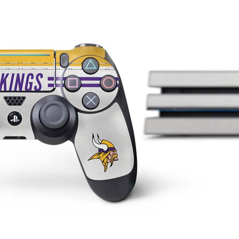 NFL Minnesota Vikings White Striped PS4 Pro Bundle Skin