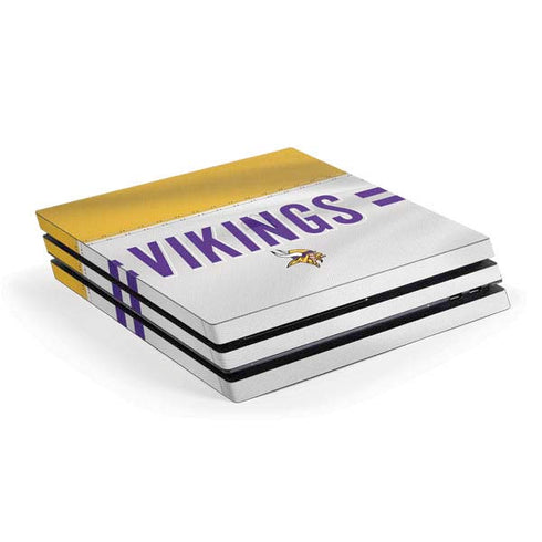 NFL Minnesota Vikings White Striped PS4 Pro Console Skin