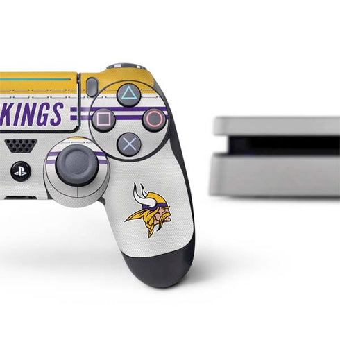 NFL Minnesota Vikings White Striped PS4 Slim Bundle Skin