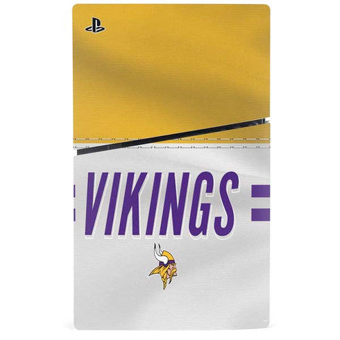 NFL Minnesota Vikings White Striped PS5 Slim Digital Edition Console Skin