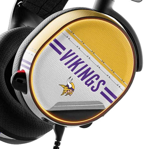 NFL Minnesota Vikings White Striped SteelSeries Arctis 3 Skin