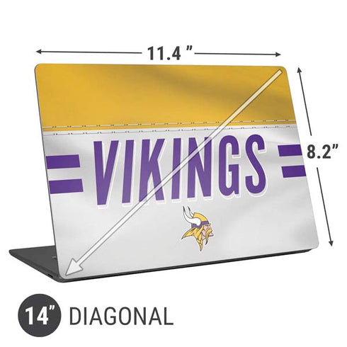 NFL Minnesota Vikings White Striped Universal Laptop 14in (11.4 x 8.2in) Skin