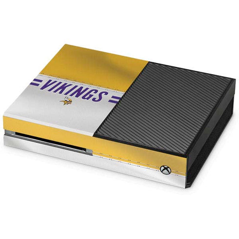 NFL Minnesota Vikings White Striped Xbox One Console Skin