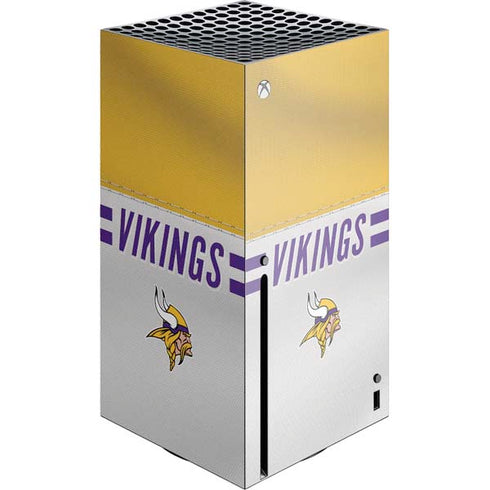NFL Minnesota Vikings White Striped Xbox Series X Console Skin