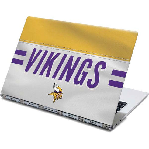 NFL Minnesota Vikings White Striped Yoga 910 2-in-1 14in Touch-Screen Skin