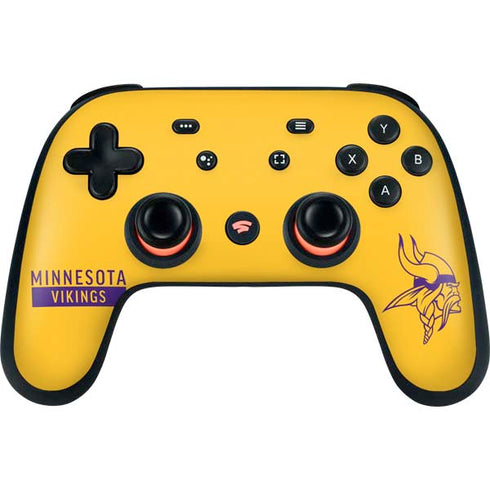 NFL Minnesota Vikings Yellow Performance Series Google Stadia Controller Skin