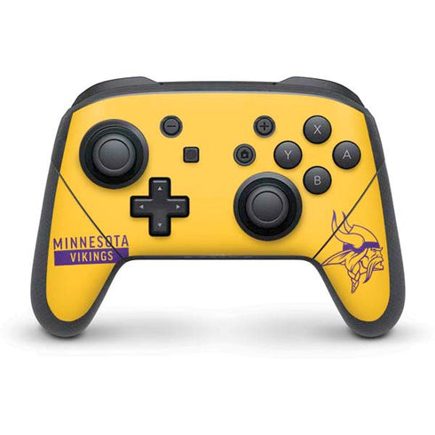 NFL Minnesota Vikings Yellow Performance Series Nintendo Switch Pro Controller Skin