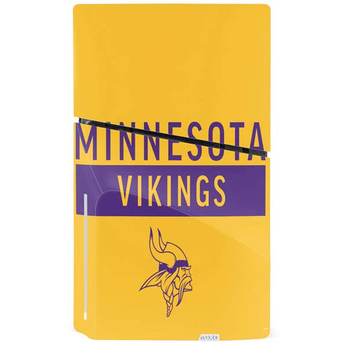 NFL Minnesota Vikings Yellow Performance Series PS5 Slim Disk Bundle Skin