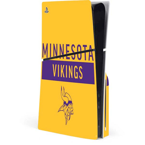 NFL Minnesota Vikings Yellow Performance Series PS5 Slim Disk Console Skin