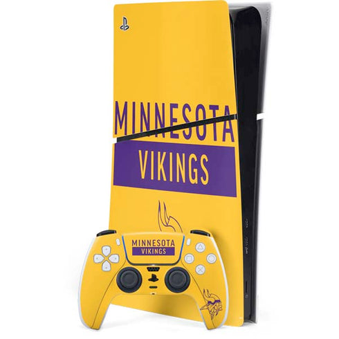 NFL Minnesota Vikings Yellow Performance Series PS5 Slim Digital Edition Console Skin