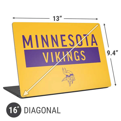 NFL Minnesota Vikings Yellow Performance Series Universal Laptop 16in (13 x 9.4in) Skin