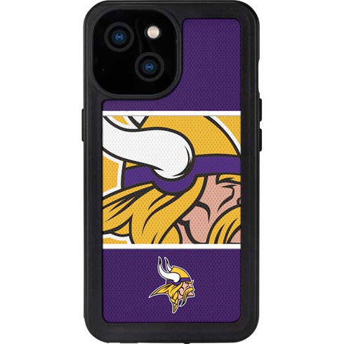 NFL Minnesota Vikings Zone Block iPhone 13 Mini Waterproof Case