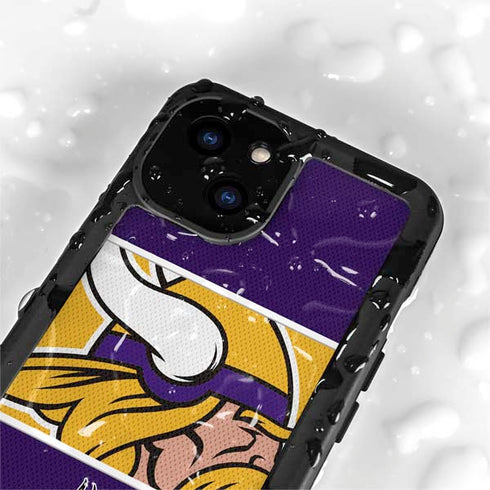 NFL Minnesota Vikings Zone Block iPhone 13 Mini Waterproof Case