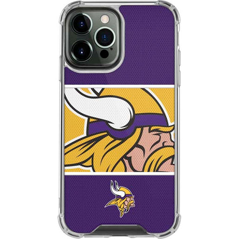 NFL Minnesota Vikings Zone Block iPhone 13 Pro Max Clear Case