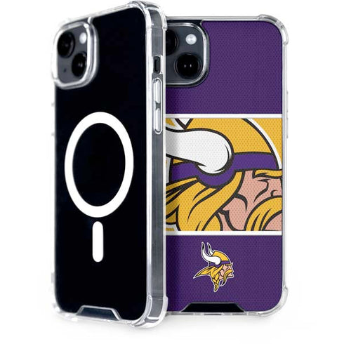 NFL Minnesota Vikings Zone Block iPhone 15 Plus MagSafe Case