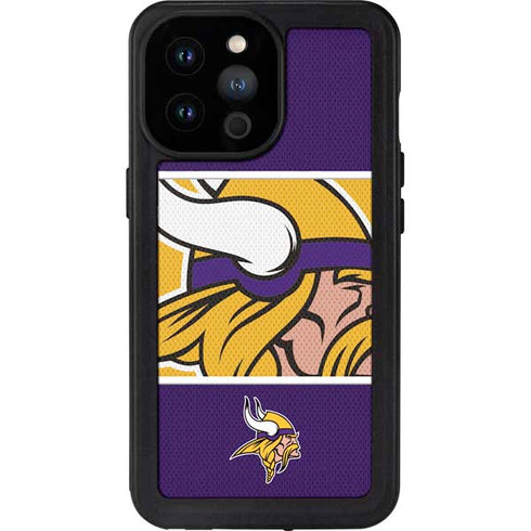 NFL Minnesota Vikings Zone Block iPhone 14 Pro Max Waterproof Case