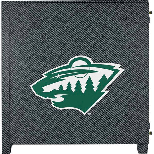 NHL Minnesota Wild Black Background Corsair 4000D Tempered Glass Mid-Tower ATX Case Skin