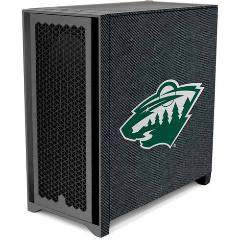 NHL Minnesota Wild Black Background Corsair 4000D Tempered Glass Mid-Tower ATX Case Skin