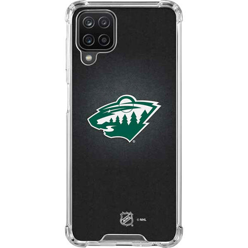 NHL Minnesota Wild Black Background Galaxy A12 Clear Case
