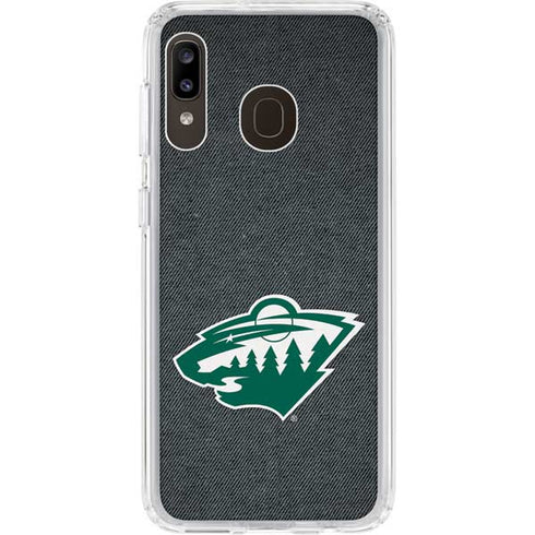NHL Minnesota Wild Black Background Galaxy A20 Clear Case