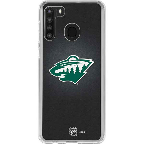 NHL Minnesota Wild Black Background Galaxy A21 Clear Case