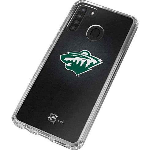 NHL Minnesota Wild Black Background Galaxy A21 Clear Case