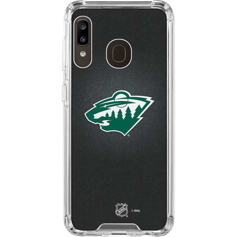 NHL Minnesota Wild Black Background Galaxy A30 Clear Case