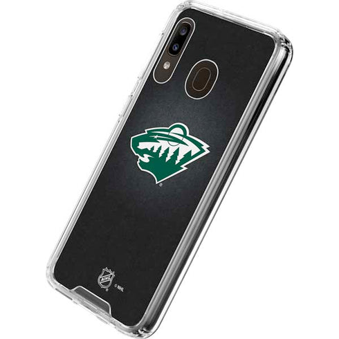 NHL Minnesota Wild Black Background Galaxy A30 Clear Case