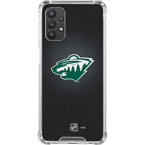 NHL Minnesota Wild Black Background Galaxy A32 5G Clear Case