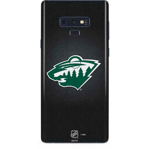 NHL Minnesota Wild Black Background Galaxy Note 9 Skin