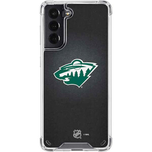 NHL Minnesota Wild Black Background Galaxy S21 5G Clear Case