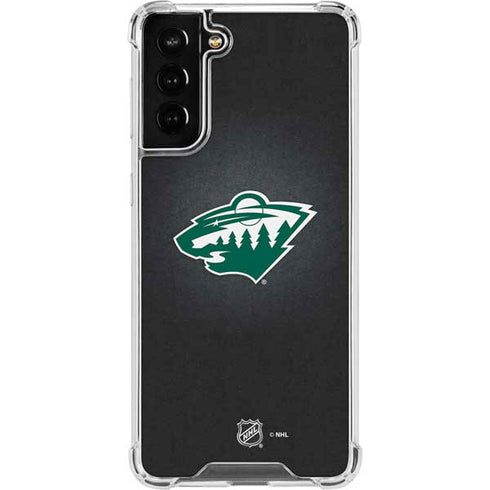 NHL Minnesota Wild Black Background Galaxy S21 FE Clear Case