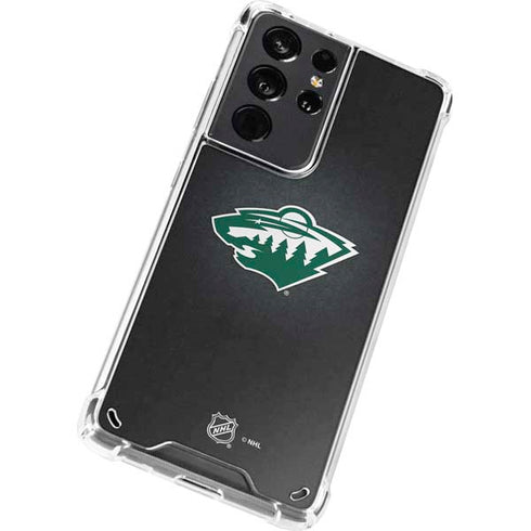 NHL Minnesota Wild Black Background Galaxy S21 Ultra 5G Clear Case