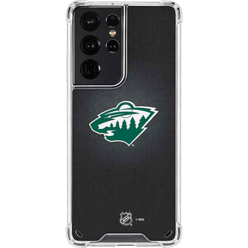 NHL Minnesota Wild Black Background Galaxy S21 Ultra 5G Clear Case