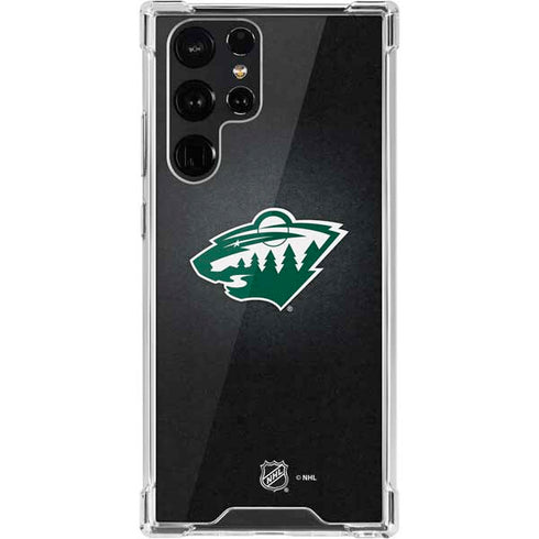 NHL Minnesota Wild Black Background Galaxy S22 Ultra Clear Case