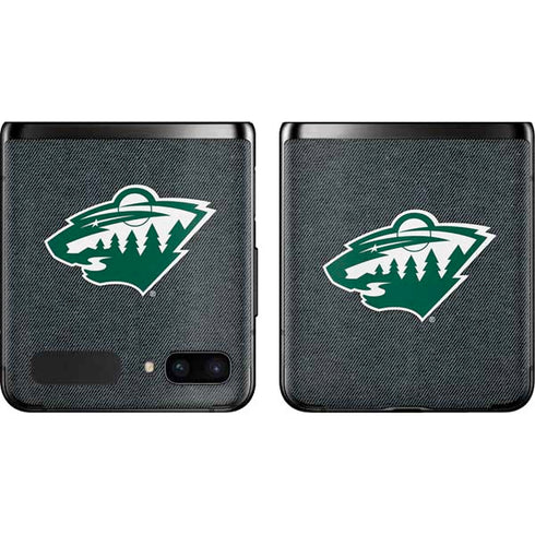 NHL Minnesota Wild Black Background Galaxy Z Flip Skin