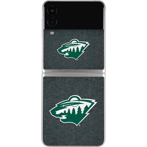 NHL Minnesota Wild Black Background Galaxy Z Flip3 5G Skin