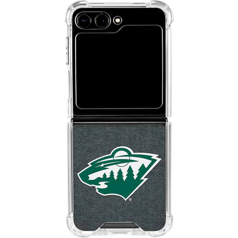 NHL Minnesota Wild Black Background Galaxy Z Flip5 5G Clear Case