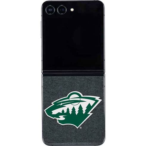 NHL Minnesota Wild Black Background Galaxy Z Flip5 5G Skin