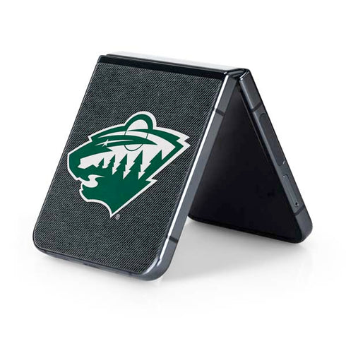 NHL Minnesota Wild Black Background Galaxy Z Flip5 5G Skin
