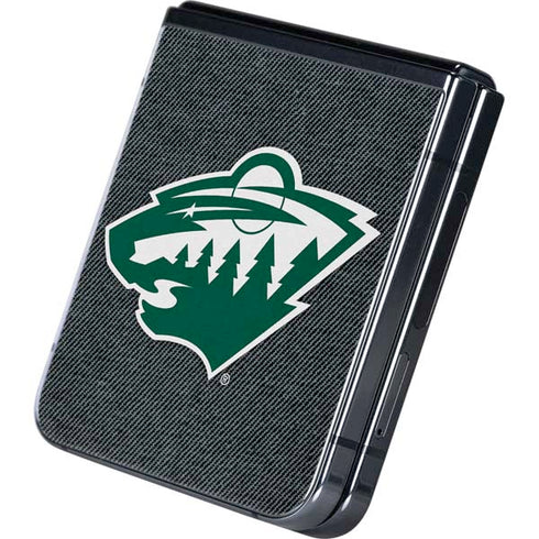 NHL Minnesota Wild Black Background Galaxy Z Flip5 5G Skin
