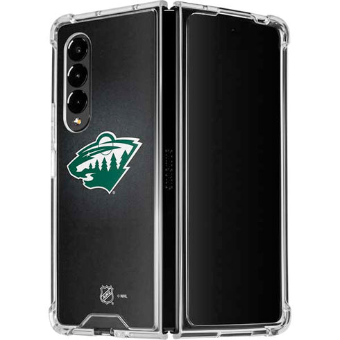 NHL Minnesota Wild Black Background Galaxy Z Fold4 5G Clear Case