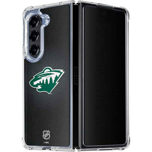 NHL Minnesota Wild Black Background Galaxy Z Fold5 5G Clear Case