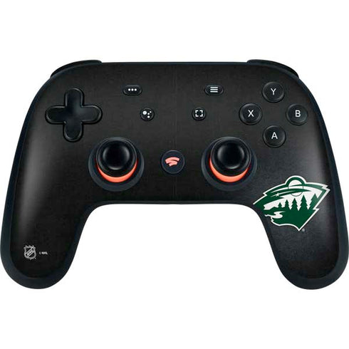 NHL Minnesota Wild Black Background Google Stadia Controller Skin