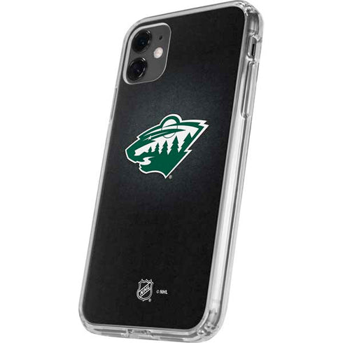 NHL Minnesota Wild Black Background iPhone 11 Clear Case