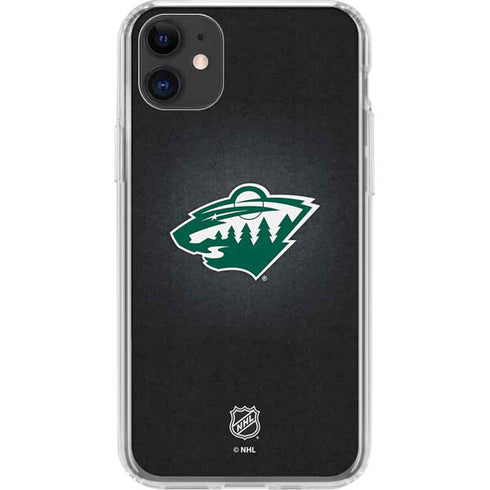 NHL Minnesota Wild Black Background iPhone 11 Clear Case