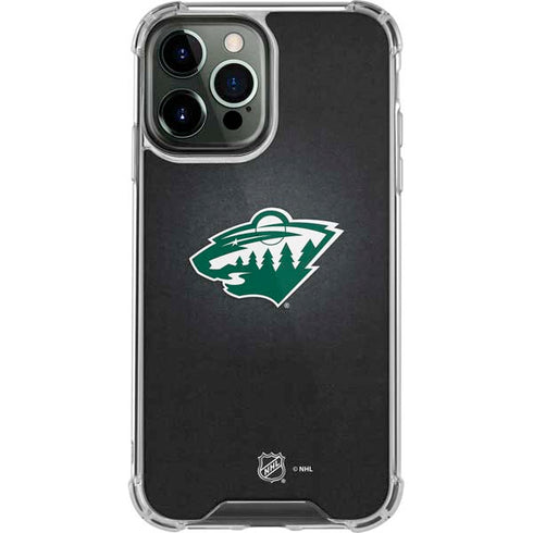 NHL Minnesota Wild Black Background iPhone 13 Pro Max Clear Case