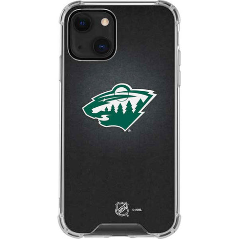 NHL Minnesota Wild Black Background iPhone 14 Clear Case